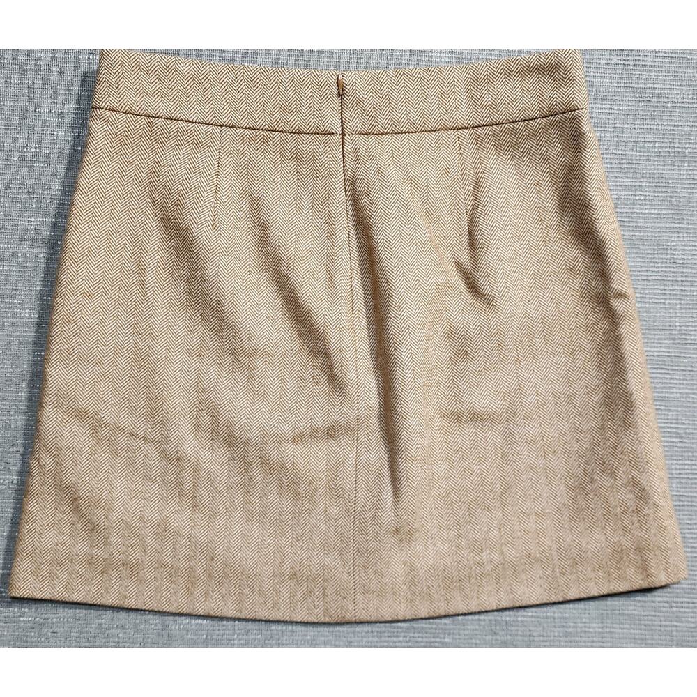 J.Crew Womens Herringbone Skirt Wool Blend Tan Size 10 NWT - Picture 8 of 10